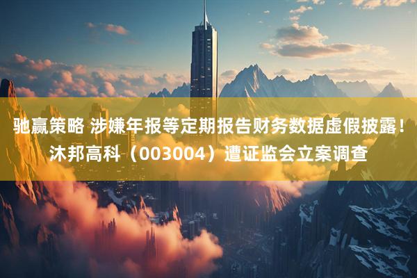 驰赢策略 涉嫌年报等定期报告财务数据虚假披露！沐邦高科（003004）遭证监会立案调查